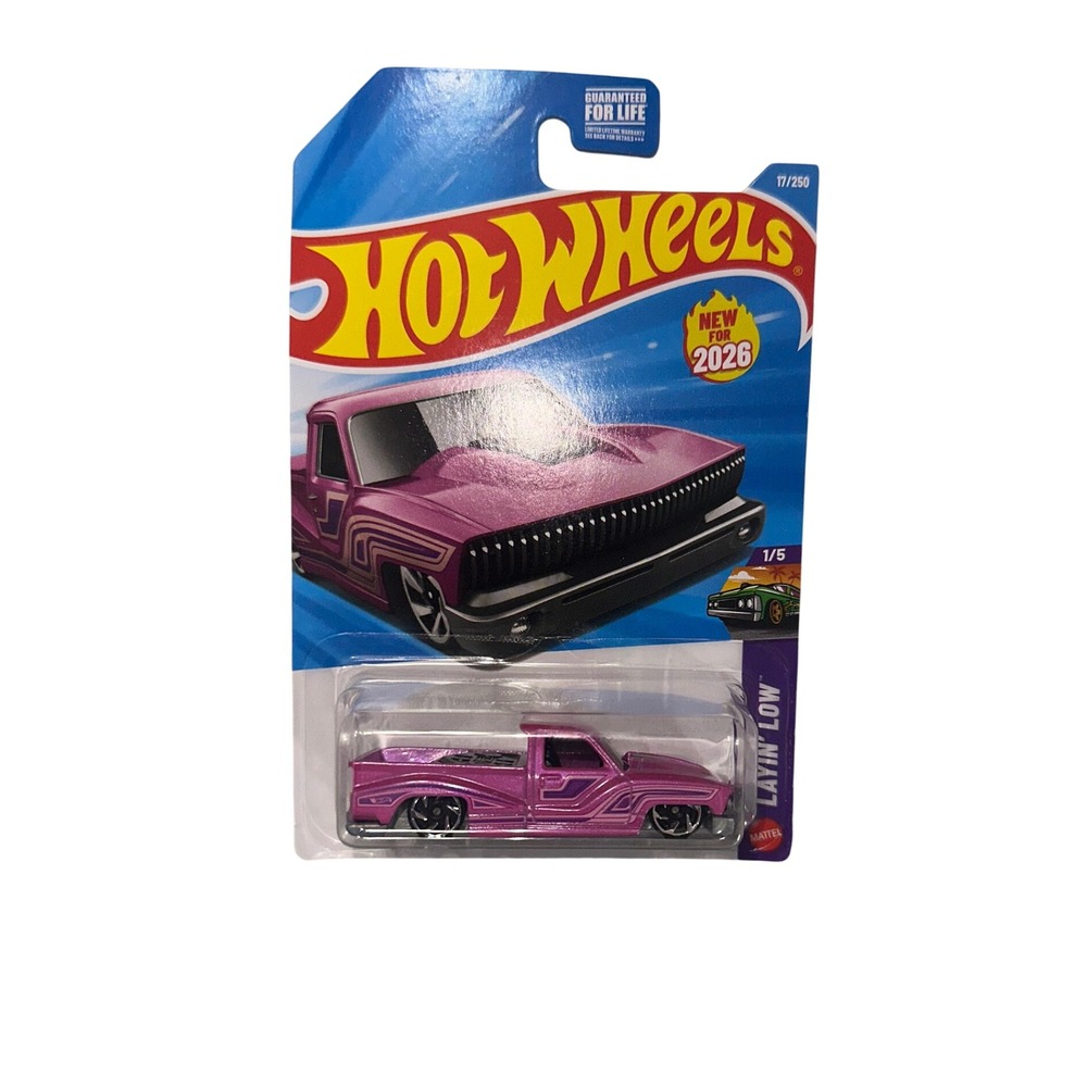 Hot Wheels Layin Low Bounce N Bass Pink‎ Lowrider Truck 17/250 New for 2026